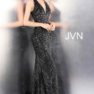 JVN by Jovani Sequin Burgundy Gown NWT Size 10